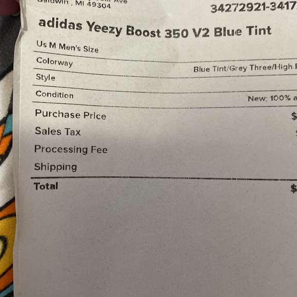 Adidas Yeezy Boost 350 V2 Blue Tint - Picture 3 of 6